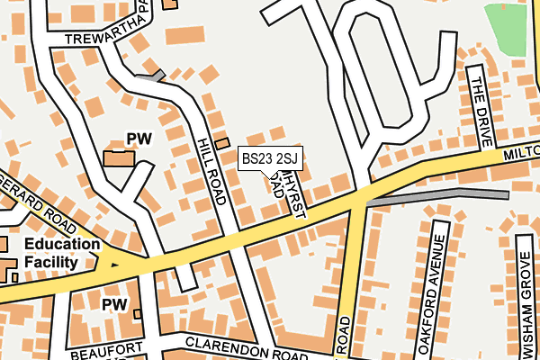 BS23 2SJ map - OS OpenMap – Local (Ordnance Survey)