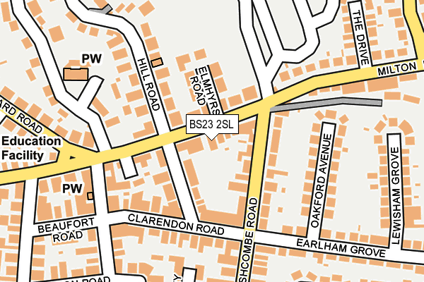 BS23 2SL map - OS OpenMap – Local (Ordnance Survey)