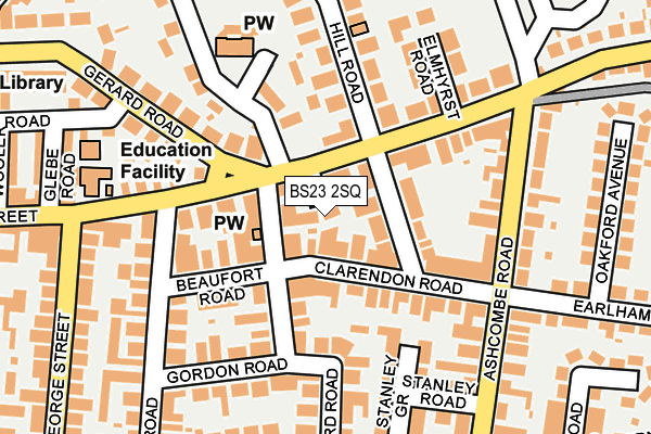 BS23 2SQ map - OS OpenMap – Local (Ordnance Survey)