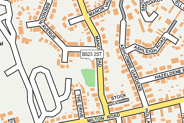 BS23 2ST map - OS OpenMap – Local (Ordnance Survey)