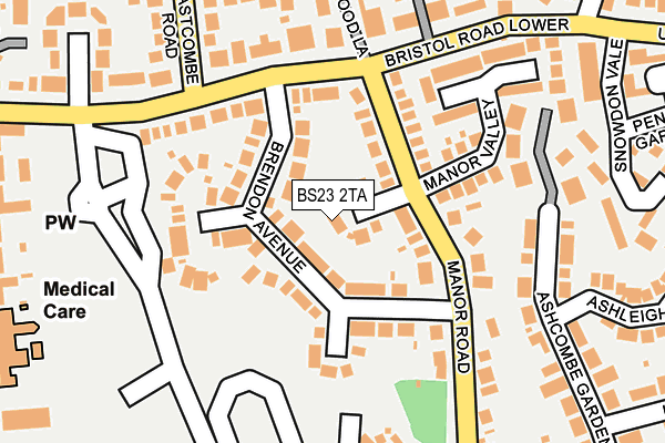 BS23 2TA map - OS OpenMap – Local (Ordnance Survey)
