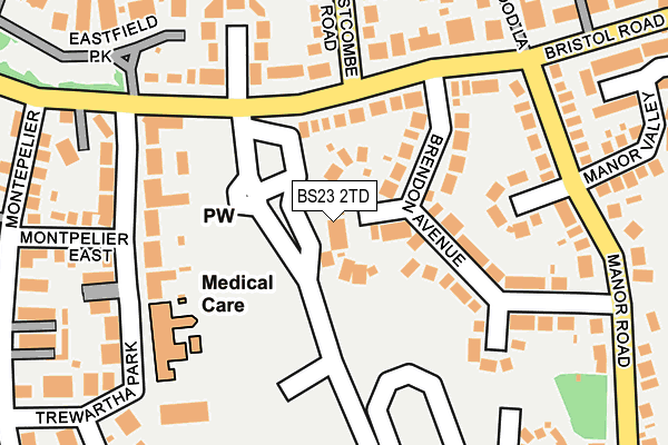 BS23 2TD map - OS OpenMap – Local (Ordnance Survey)