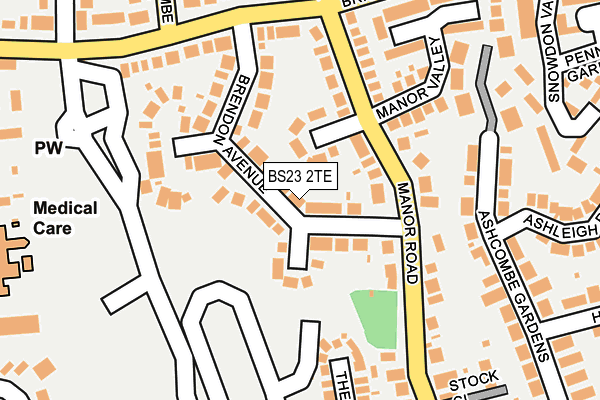 BS23 2TE map - OS OpenMap – Local (Ordnance Survey)