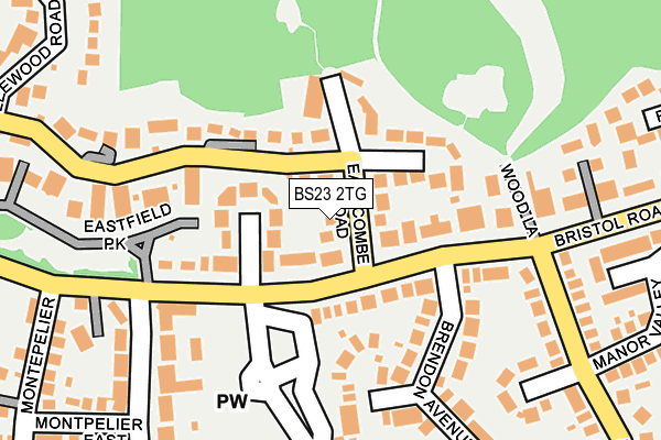 BS23 2TG map - OS OpenMap – Local (Ordnance Survey)