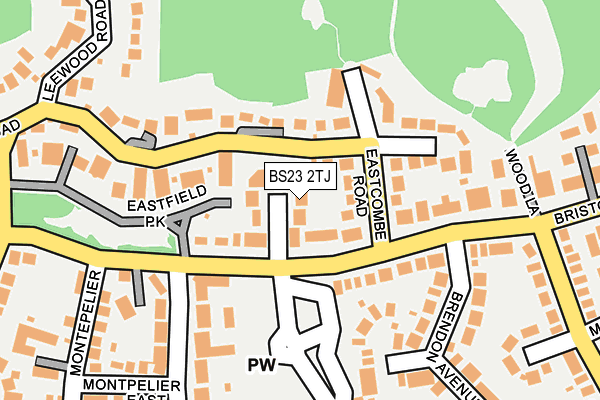 BS23 2TJ map - OS OpenMap – Local (Ordnance Survey)