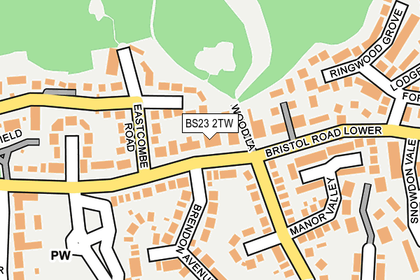 BS23 2TW map - OS OpenMap – Local (Ordnance Survey)