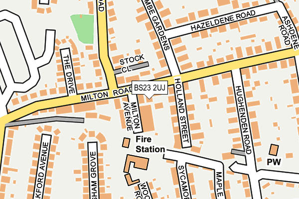 BS23 2UJ map - OS OpenMap – Local (Ordnance Survey)