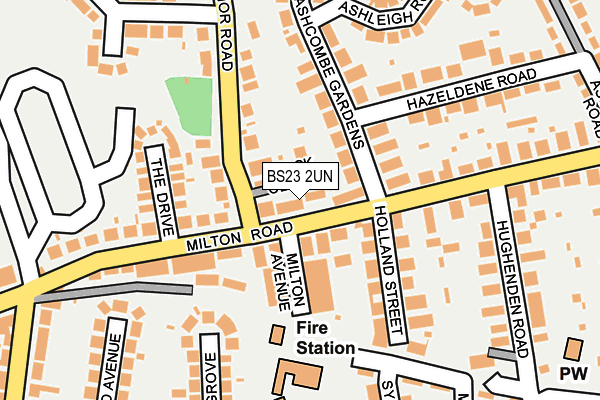 BS23 2UN map - OS OpenMap – Local (Ordnance Survey)