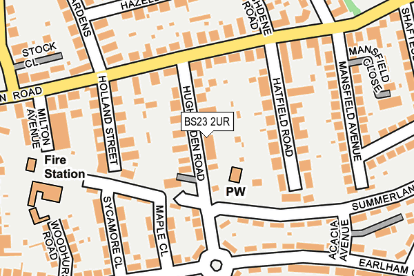 BS23 2UR map - OS OpenMap – Local (Ordnance Survey)