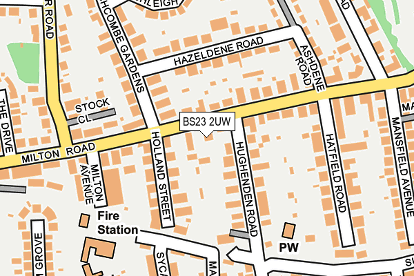 BS23 2UW map - OS OpenMap – Local (Ordnance Survey)