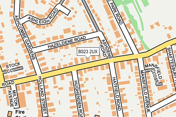 BS23 2UX map - OS OpenMap – Local (Ordnance Survey)