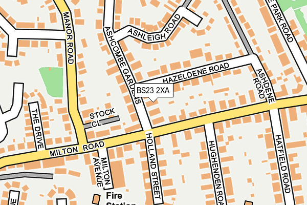 BS23 2XA map - OS OpenMap – Local (Ordnance Survey)