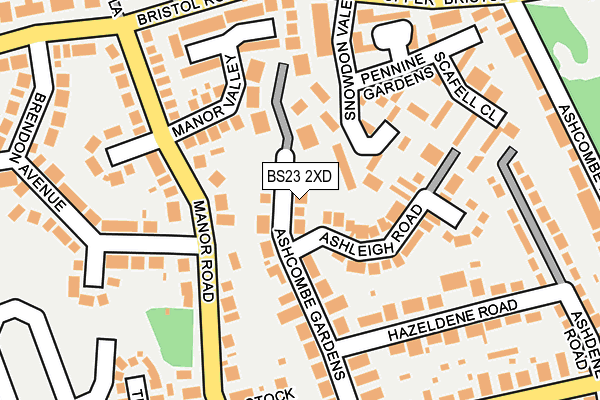 BS23 2XD map - OS OpenMap – Local (Ordnance Survey)