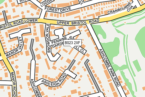 BS23 2XF map - OS OpenMap – Local (Ordnance Survey)