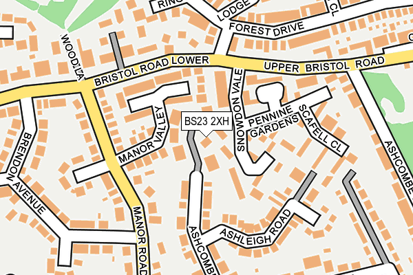 BS23 2XH map - OS OpenMap – Local (Ordnance Survey)