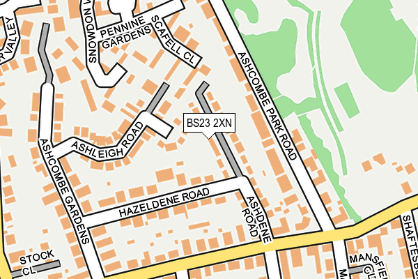 BS23 2XN map - OS OpenMap – Local (Ordnance Survey)