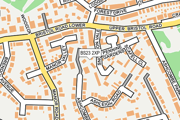 BS23 2XP map - OS OpenMap – Local (Ordnance Survey)