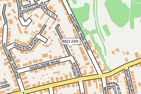 BS23 2XW map - OS OpenMap – Local (Ordnance Survey)