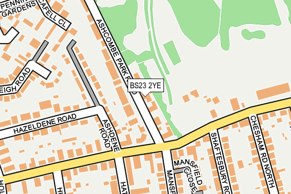 BS23 2YE map - OS OpenMap – Local (Ordnance Survey)