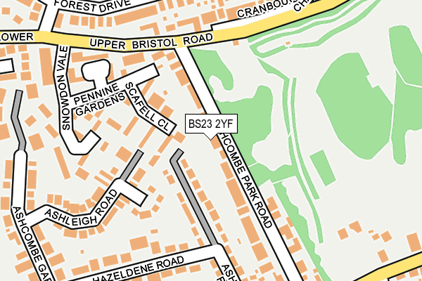 BS23 2YF map - OS OpenMap – Local (Ordnance Survey)
