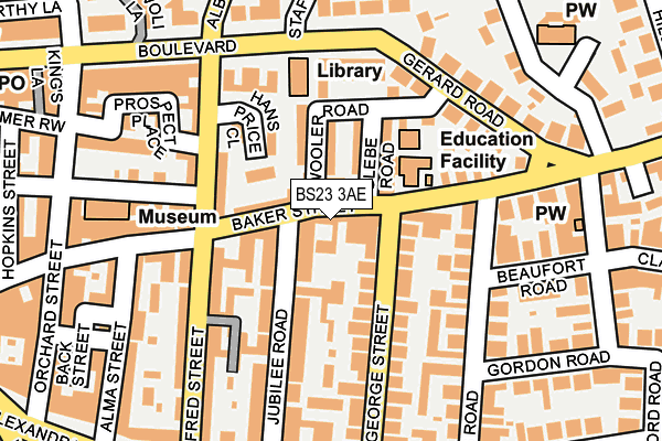 BS23 3AE map - OS OpenMap – Local (Ordnance Survey)