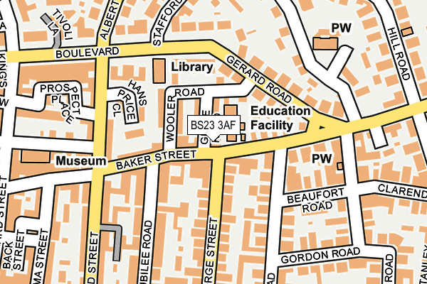 BS23 3AF map - OS OpenMap – Local (Ordnance Survey)