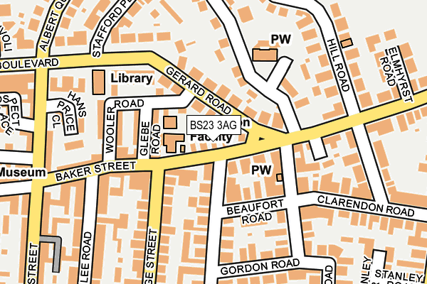 BS23 3AG map - OS OpenMap – Local (Ordnance Survey)