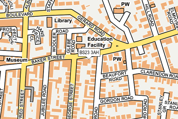 BS23 3AH map - OS OpenMap – Local (Ordnance Survey)