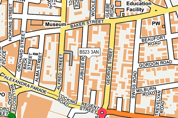 BS23 3AN map - OS OpenMap – Local (Ordnance Survey)