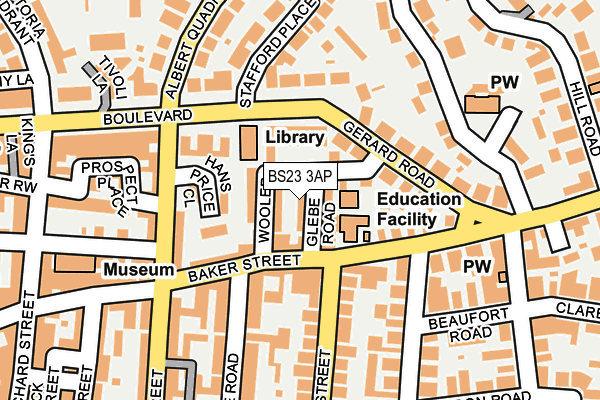 BS23 3AP map - OS OpenMap – Local (Ordnance Survey)