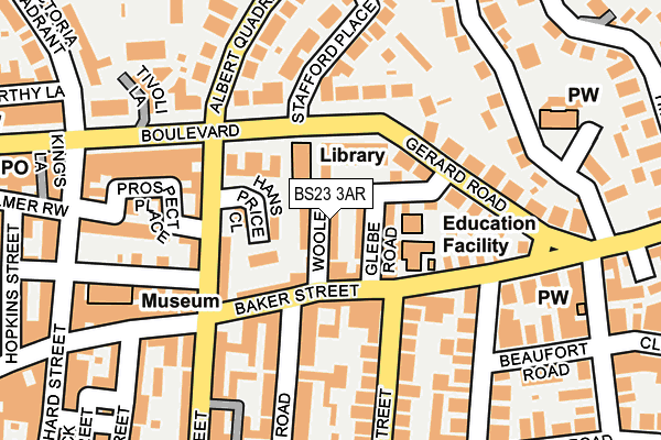 BS23 3AR map - OS OpenMap – Local (Ordnance Survey)