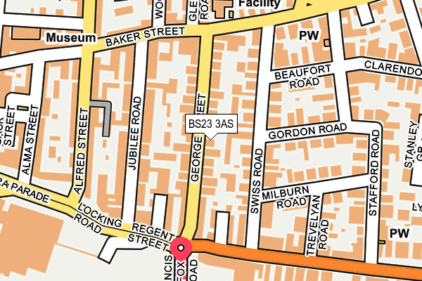 BS23 3AS map - OS OpenMap – Local (Ordnance Survey)