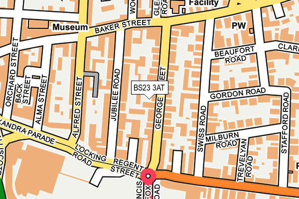 BS23 3AT map - OS OpenMap – Local (Ordnance Survey)