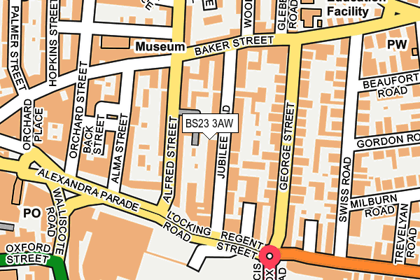 BS23 3AW map - OS OpenMap – Local (Ordnance Survey)