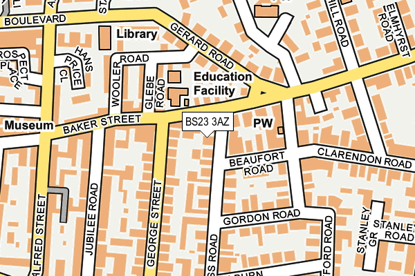 BS23 3AZ map - OS OpenMap – Local (Ordnance Survey)