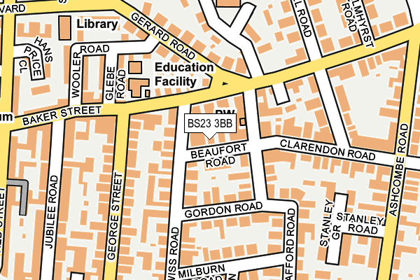 BS23 3BB map - OS OpenMap – Local (Ordnance Survey)