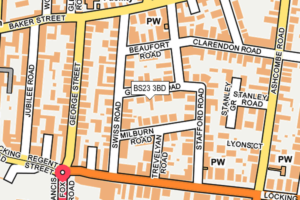 BS23 3BD map - OS OpenMap – Local (Ordnance Survey)