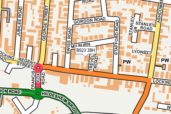 BS23 3BH map - OS OpenMap – Local (Ordnance Survey)