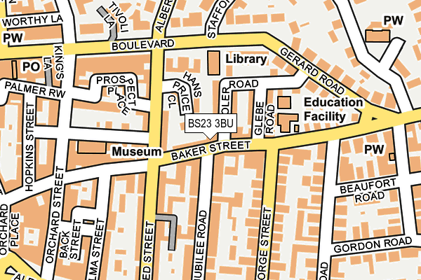 BS23 3BU map - OS OpenMap – Local (Ordnance Survey)