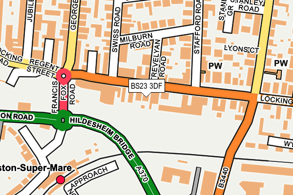 BS23 3DF map - OS OpenMap – Local (Ordnance Survey)