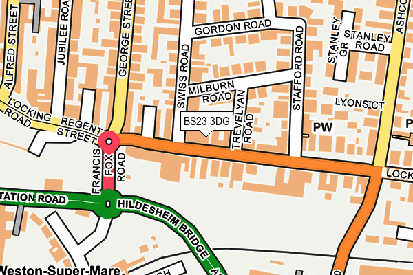 BS23 3DG map - OS OpenMap – Local (Ordnance Survey)