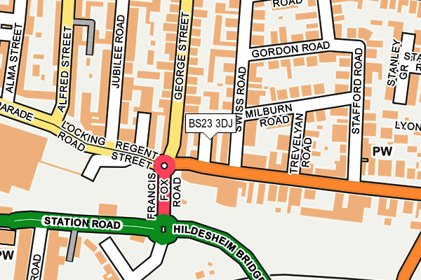 BS23 3DJ map - OS OpenMap – Local (Ordnance Survey)