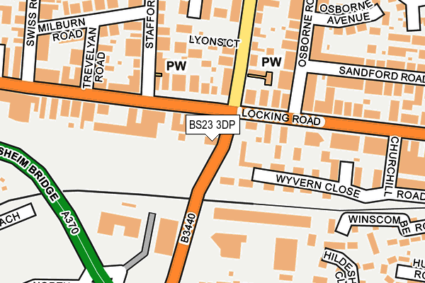 BS23 3DP map - OS OpenMap – Local (Ordnance Survey)