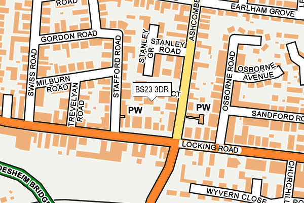 BS23 3DR map - OS OpenMap – Local (Ordnance Survey)