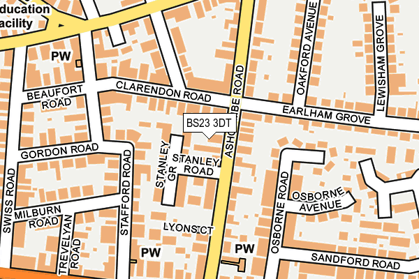 BS23 3DT map - OS OpenMap – Local (Ordnance Survey)