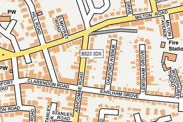 BS23 3DX map - OS OpenMap – Local (Ordnance Survey)