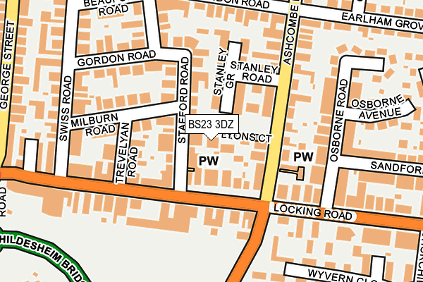 BS23 3DZ map - OS OpenMap – Local (Ordnance Survey)