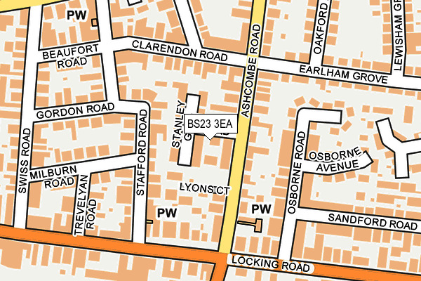 BS23 3EA map - OS OpenMap – Local (Ordnance Survey)