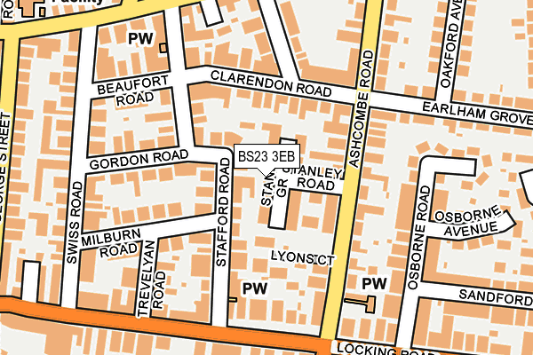 BS23 3EB map - OS OpenMap – Local (Ordnance Survey)