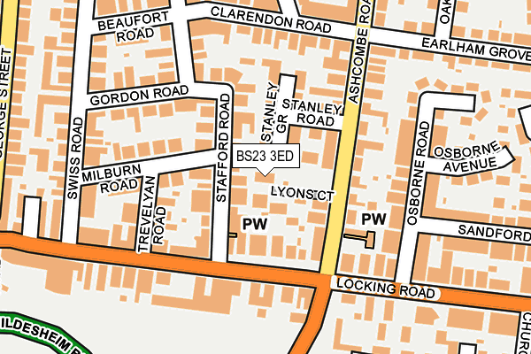 BS23 3ED map - OS OpenMap – Local (Ordnance Survey)